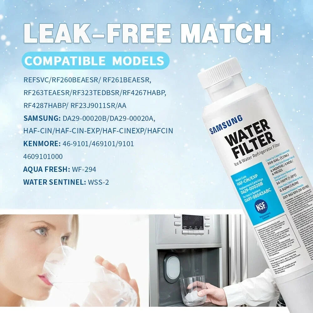 Refrigerator with Compatible Filter DA29-00020B HAF-CIN/EXP Water