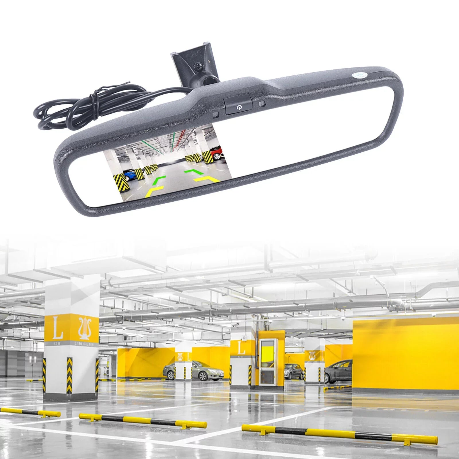 HD View for Resolution Backup 4.3" Kit Car 800*480 Bracket LCD Monitor SHZICMY Rear with System Camera Mirror