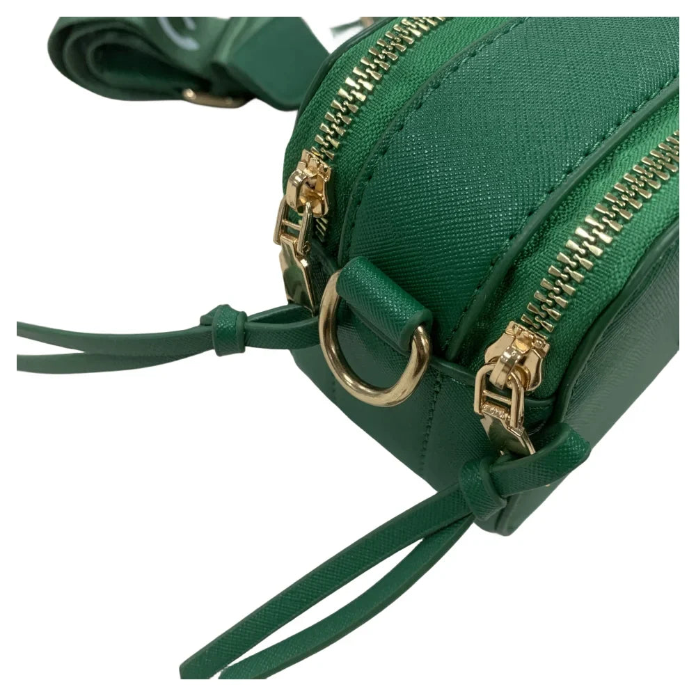 Snapshot Black Bag Strap body with Women's Cross Chain Leather Logo