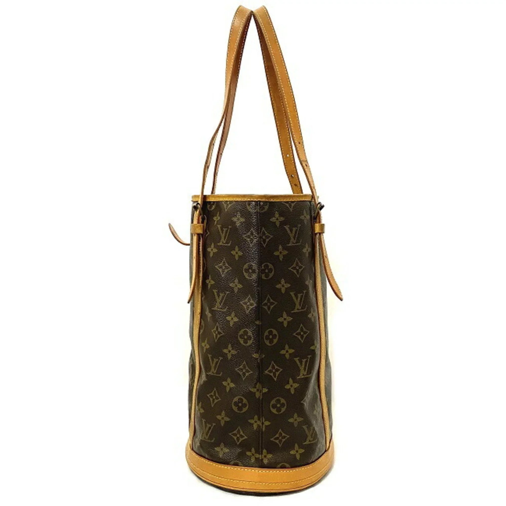(Good) Bucket Nume Women's LOUIS VUITTON Tote M42236 Canvas Brown FL0093 Pre-Owned Bag Beige Louis Handbag GM Monogram Leather Vuitton