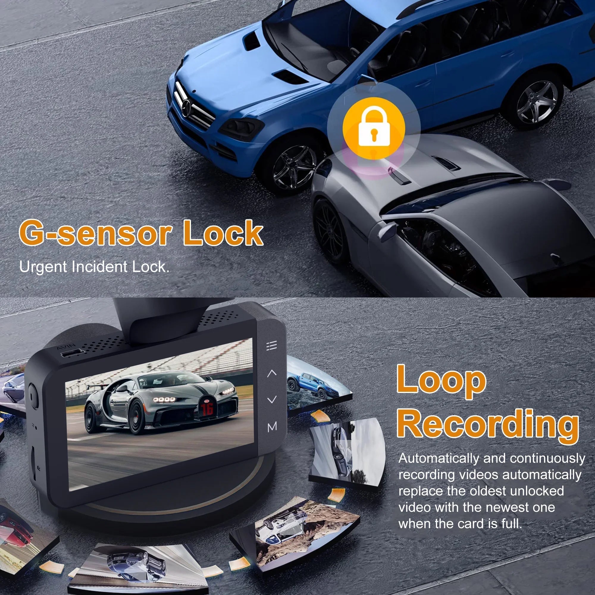 Touchscreen Car Parking with and HD Recording Dash Night with and 3'' Vision, For Full G-Sensor, Dashcam GPS, and 24H WiFi Front Mode IPS Rear and Loop GCZ 4K Cam