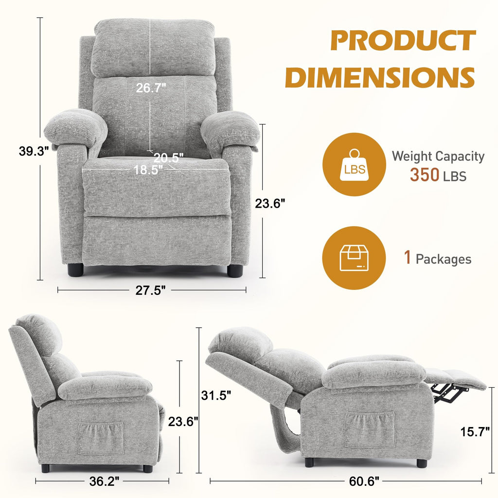 Korser Recliner Chair, Living Room Chairs for Adults