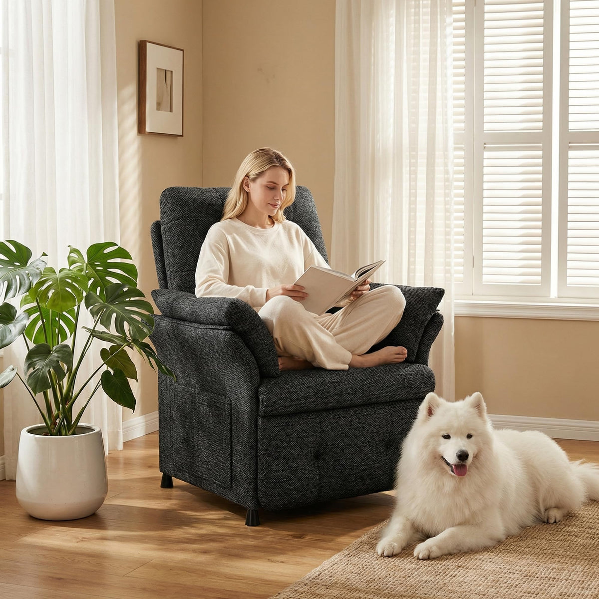 Power Recliner Chair with Heat & Massage, Electric Recliner for Elderly