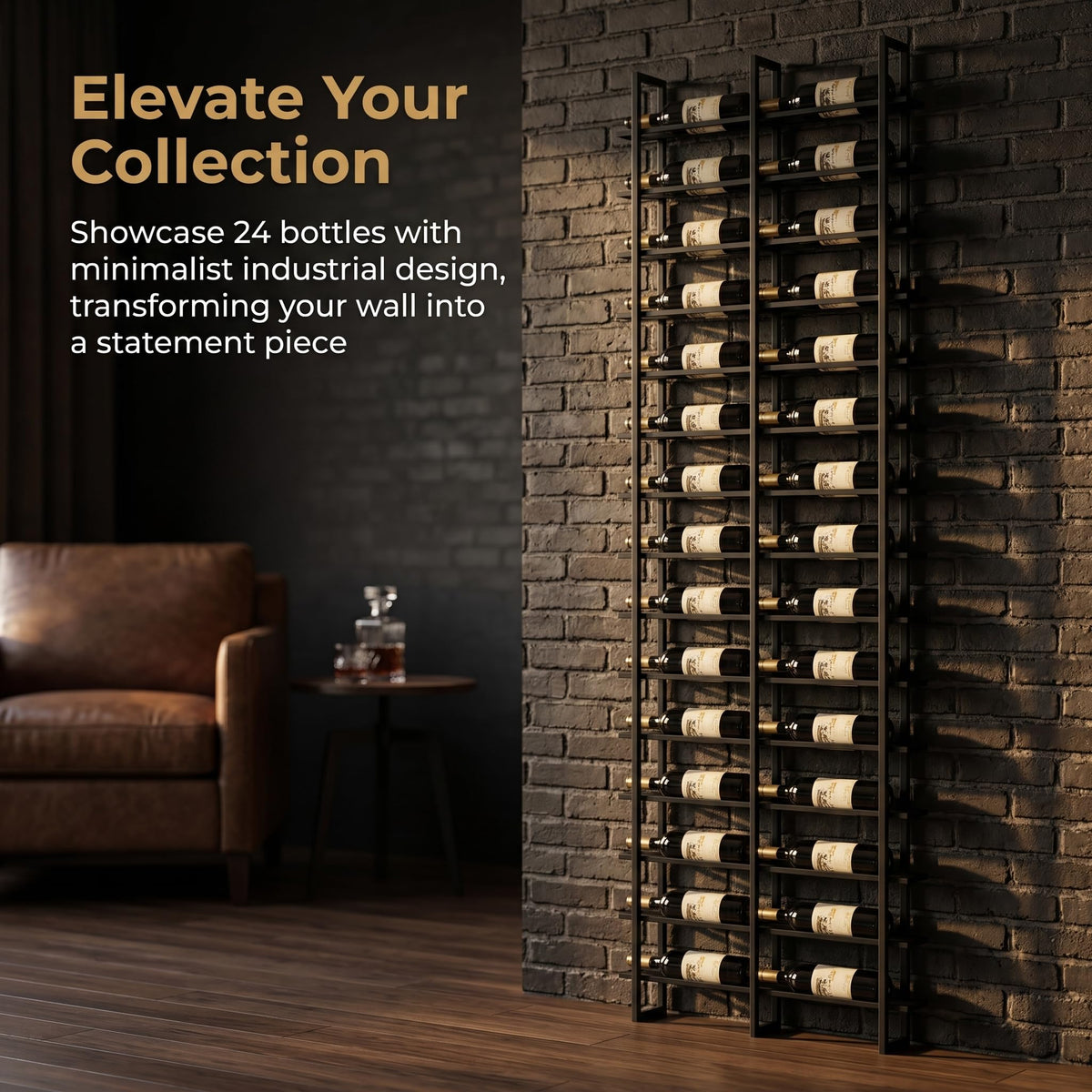 16 BottleWall Mount Wine Rack