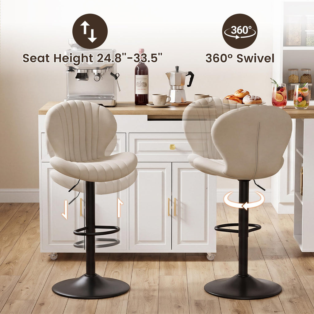 3-in-1 Extendable Kitchen Island with Extendable and Swivel Dining Table