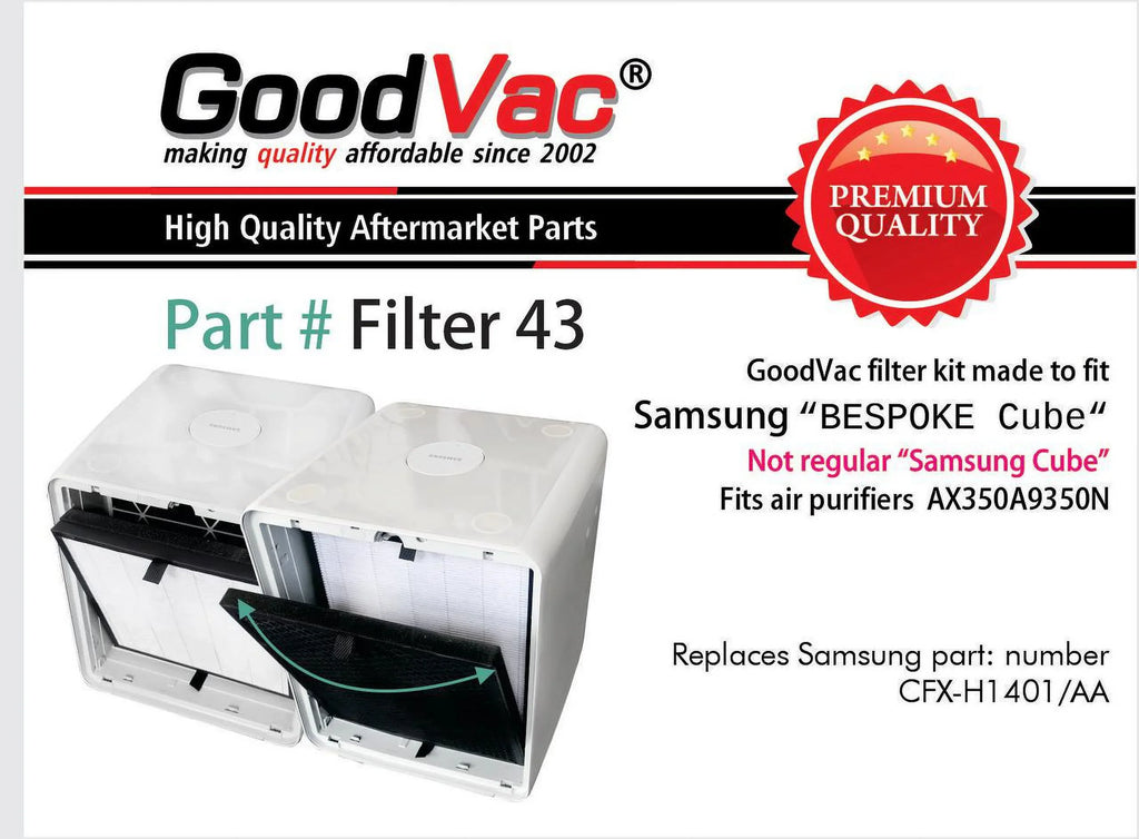Cube  True GOODVAC Filter HEPA Bespoke with Kit Purifiers Replacement CFX-H1401/AA Compatible H13 Air