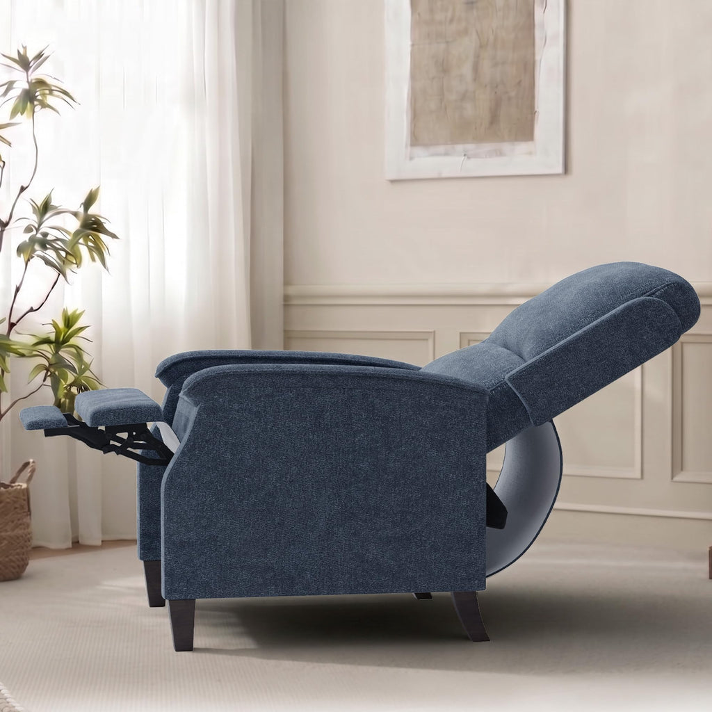 VKNOW Recliner Chair, Fabric Recliner with Adjustable Back, Brown