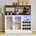 Garvee Wine Bar Cabinet with Glass Holder & Wine Rack, White