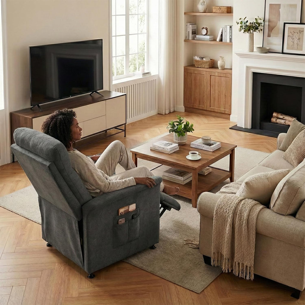Power Recliner Chair with Heat & Massage, Electric Recliner for Elderly