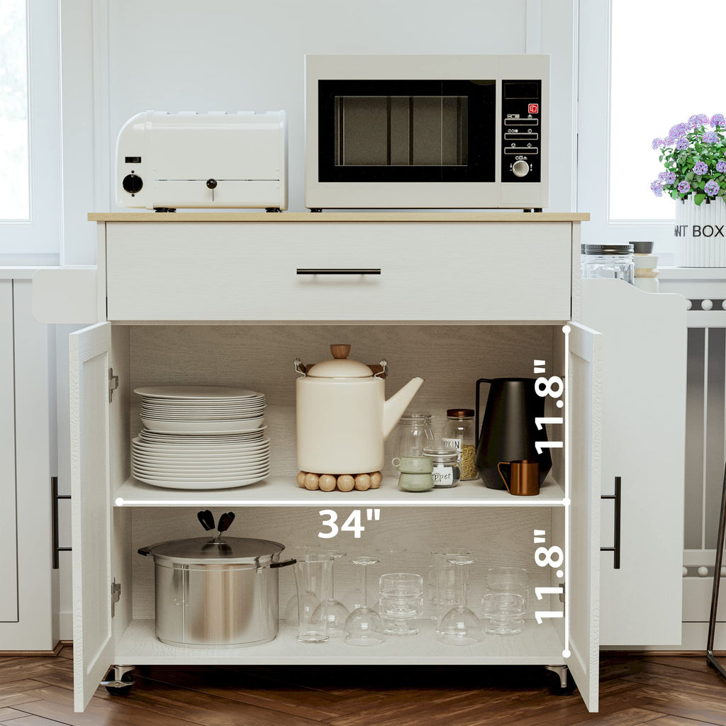 IRONCK Kitchen Island with Storage, Charging Station and Drop Leaf, Black