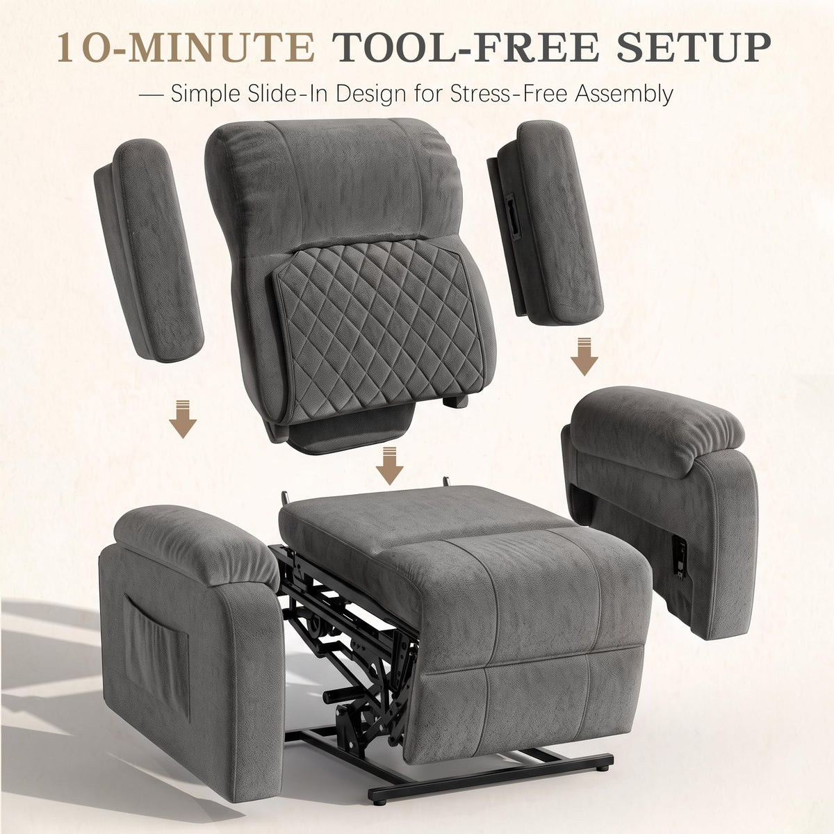 Power Recliner Chair with Heat & Massage, Electric Recliner for Elderly