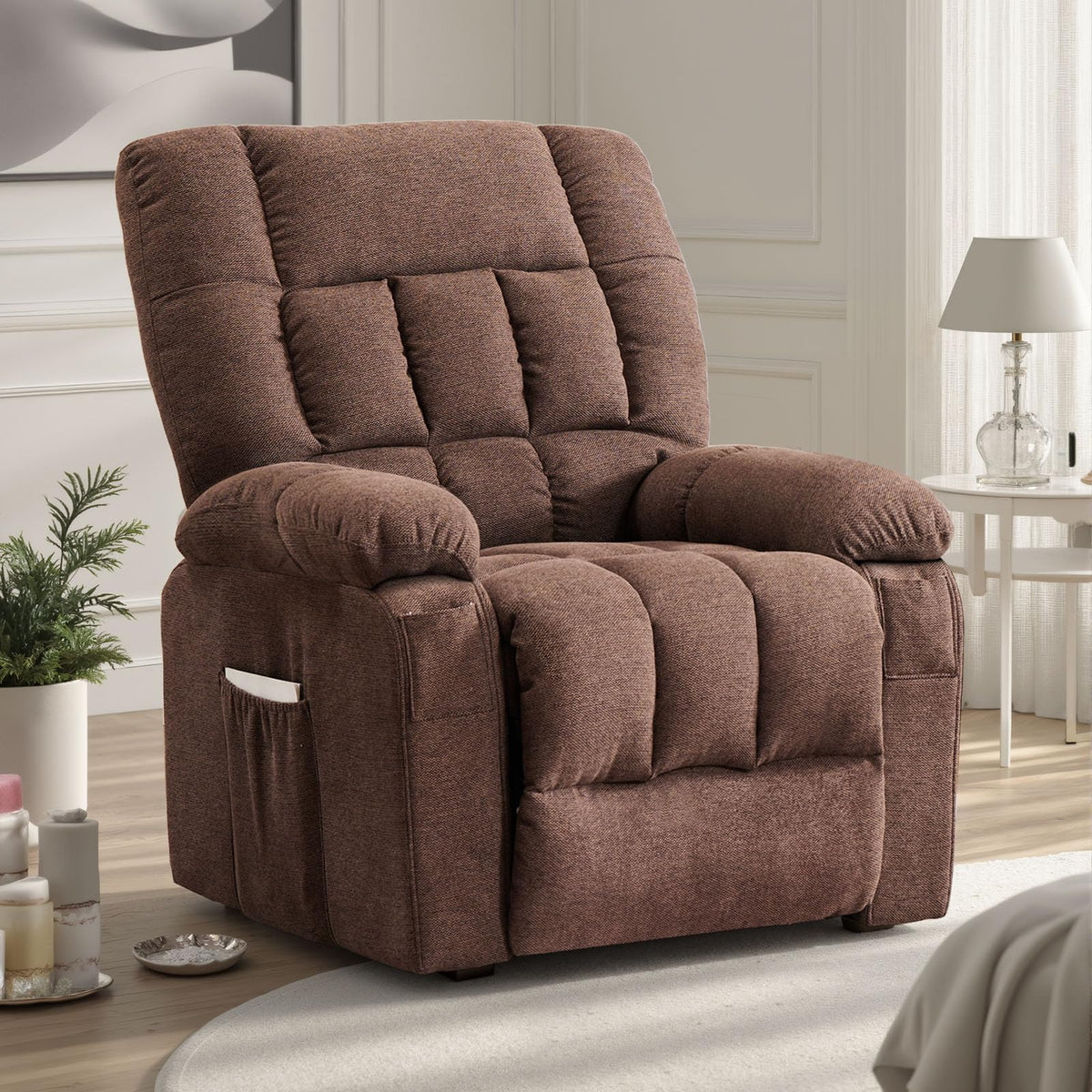 Sweetcrispy Recliner Chair PU Leather Recliner Sofa No Massage, Home Theater Seating with Lumbar Support, Adjustable Push Back Overstuffed High-Density Sponge Reclining for Living Room, Black