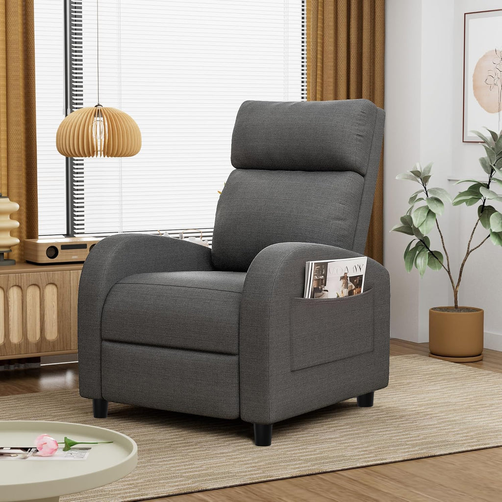 Homall Recliner Chair, Recliner Sofa PU Leather for Adults, Black Recliners