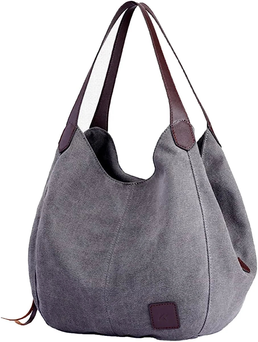 Multi Canvas Pocket Handbags Purses Hobo Shoulder Totes Bags Women Purse