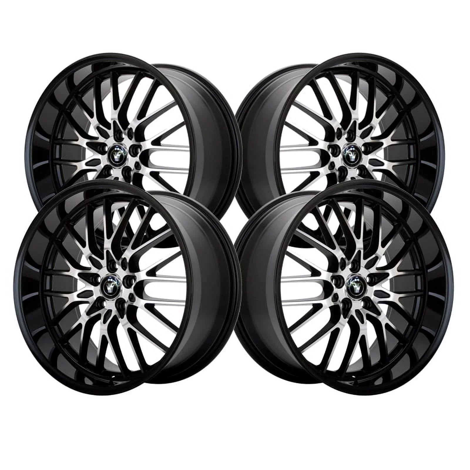 5x100/5x114.3 Konig Black Lace +40et Gloss With Machined 16x7 Wheel 16MB Face