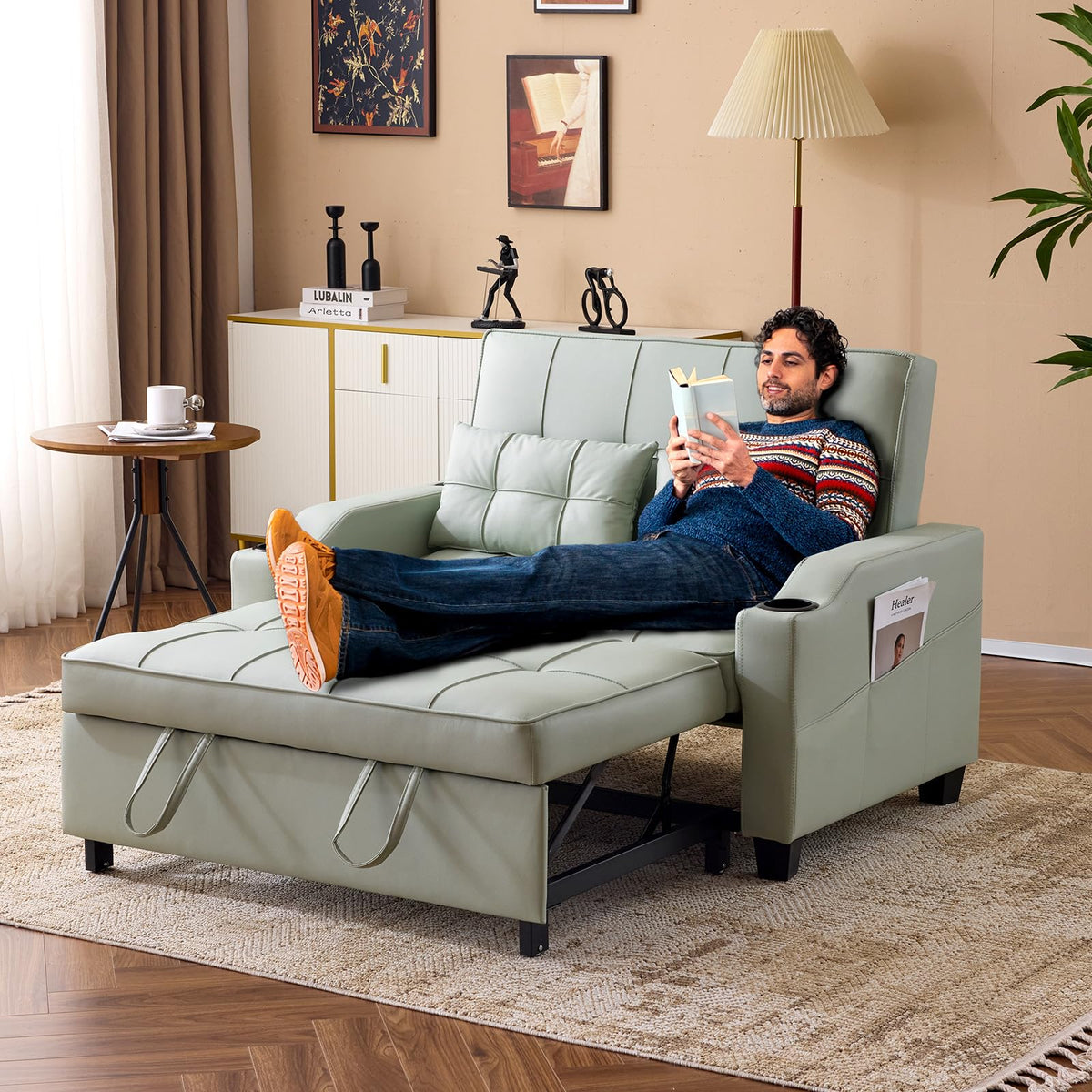 VINGLI Convertible Sleeper Chair Bed, Pull Out Sofa Couch for Living Room