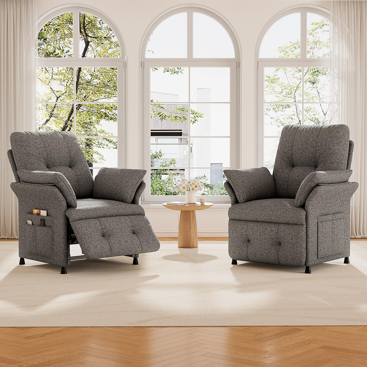 Power Recliner Chair with Heat & Massage, Electric Recliner for Elderly