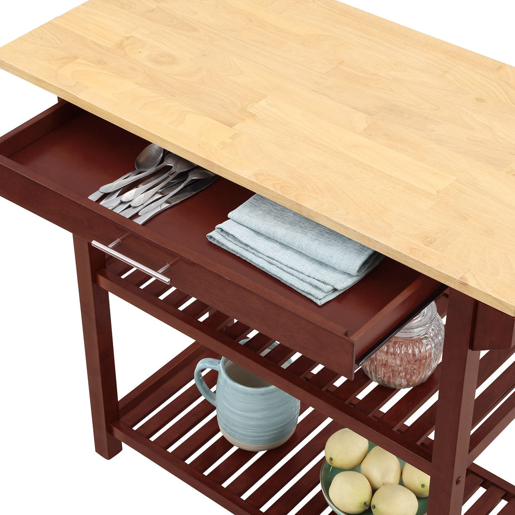 Convenience Concepts Designs2Go Butcher Block Kitchen Island, Sage, 40"