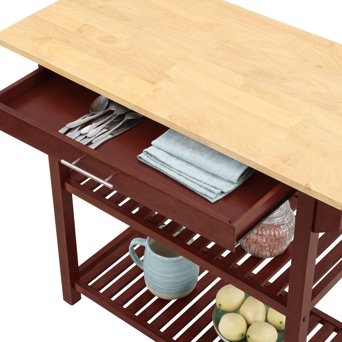 Convenience Concepts Designs2Go Butcher Block Kitchen Island, Sage, 40"