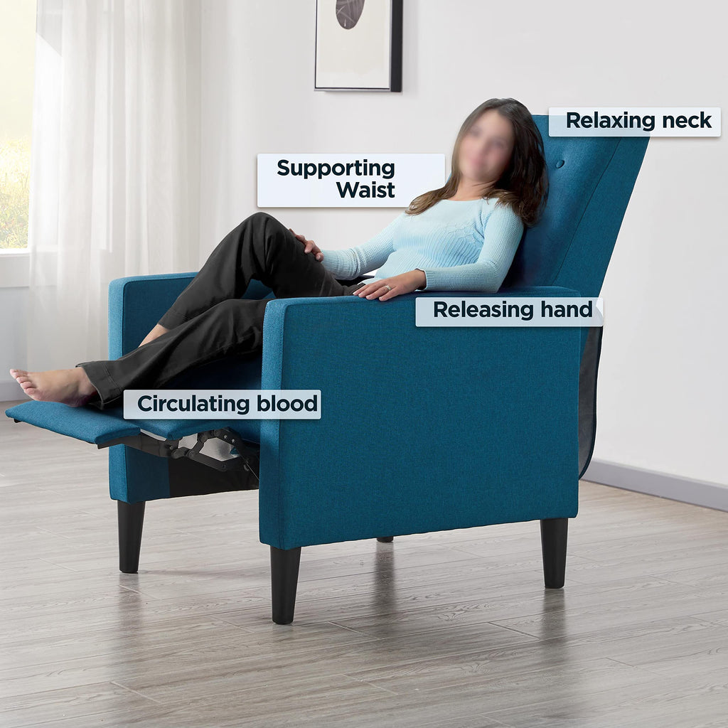 Yaheetech Fabric Recliner Chair Tufted Upholstered Single Sofa Gray