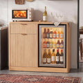 39.4" Coffee Bar Cupboard with Fridge Spaceï¼Natural Oak-ws