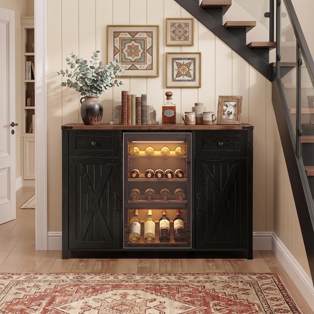 39.4" Coffee Bar Cupboard with Fridge Spaceï¼Natural Oak-ws