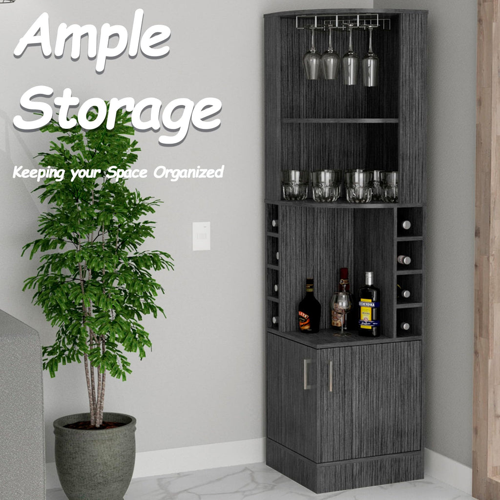 HRVEOCEI 71 Inch Corner Wine Cabinet, Tall Corner Bar Cabinet