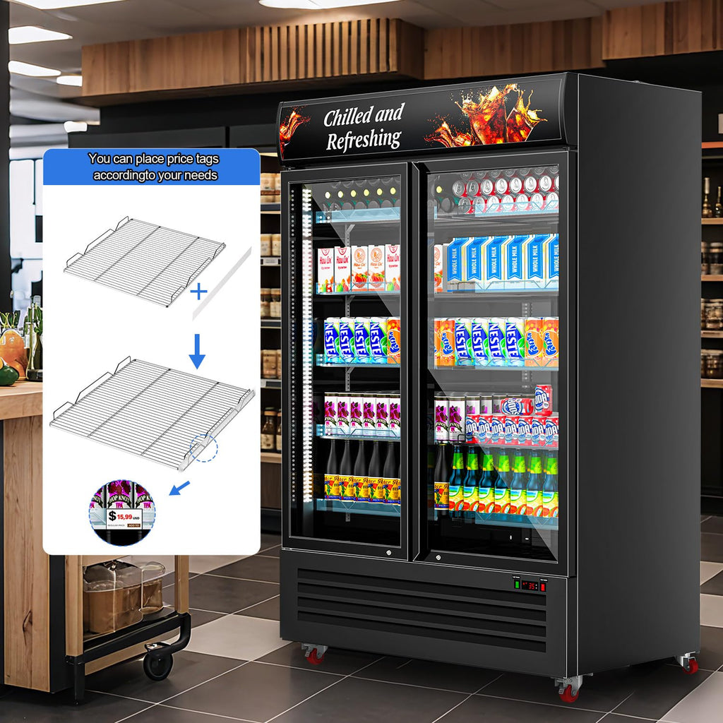 Tylza Wine Fridge 15'', 30 Bottles Wine Cooler Refrigerator, Undercounter or Freestanding, Removable Shelves, 40-65Â°F, Wine Cabinet with Double Glass Door, Wine Cooler for Home, Kitchen, Bar