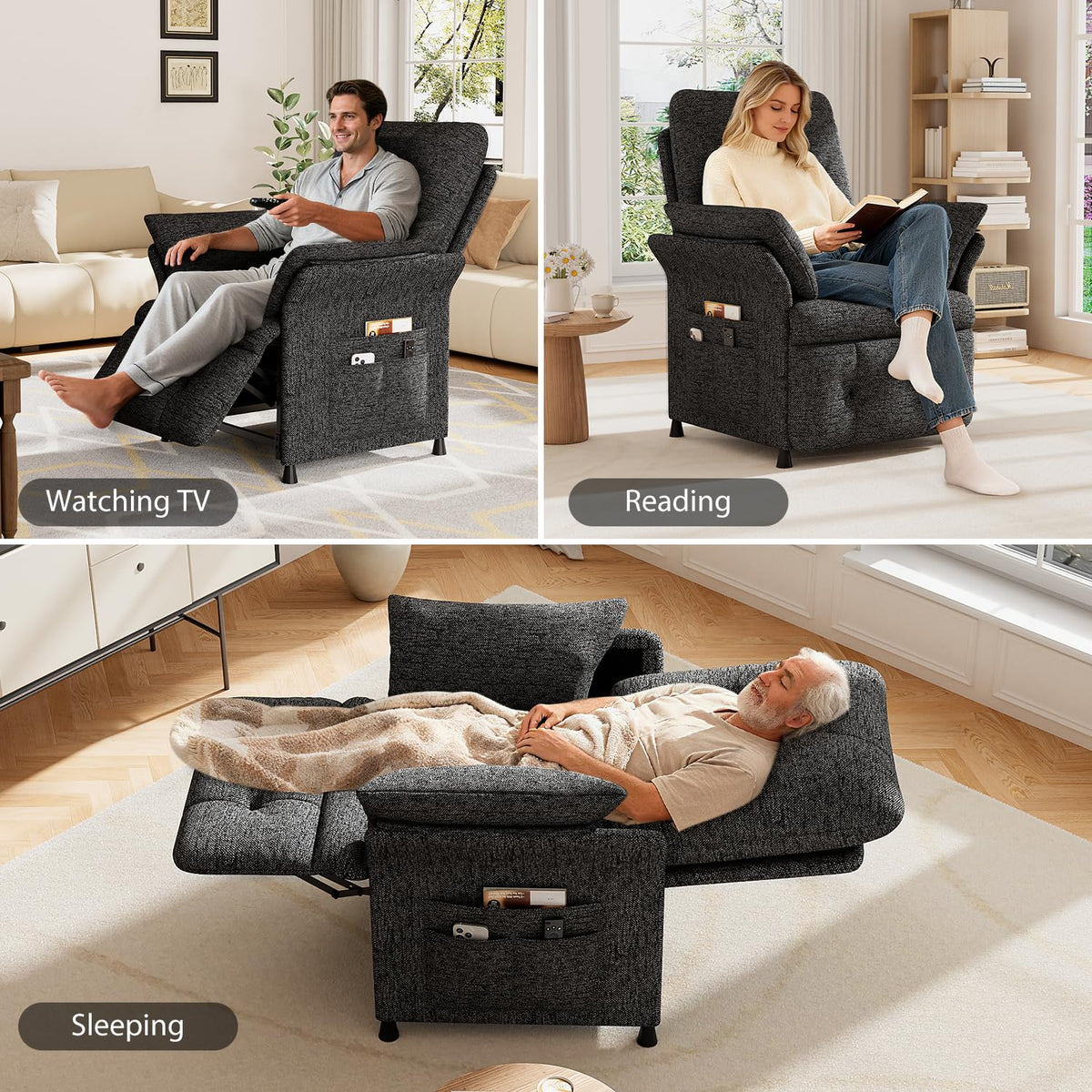 Power Recliner Chair with Heat & Massage, Electric Recliner for Elderly