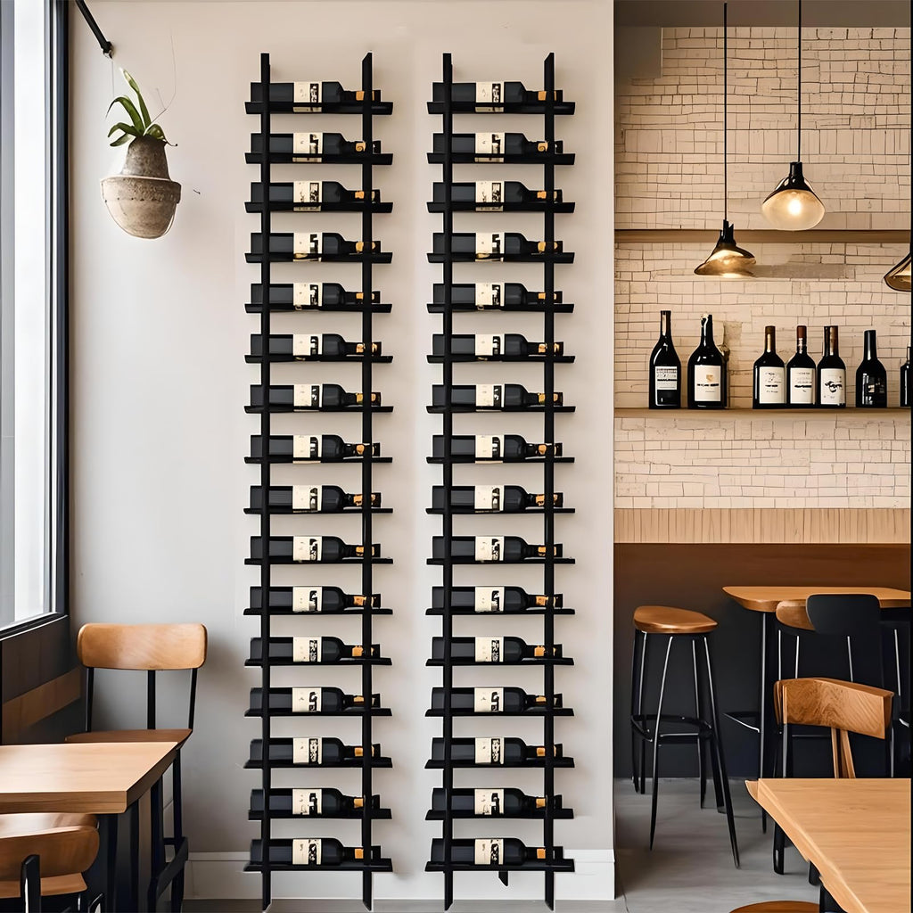 Large Wall Mounted Wine Rack, (Gold, 3 Cols (48 Bottles))
