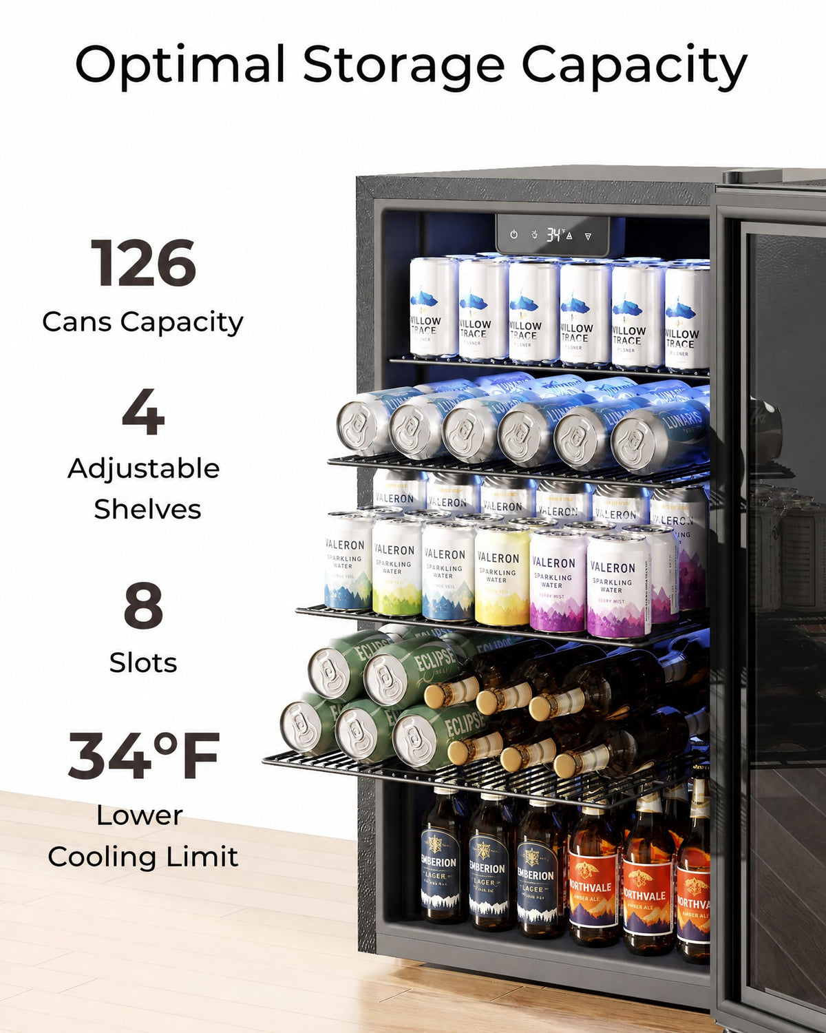 Mini Fridge Cabinet, Coffee Bar Cabinet with Fridge Space (Not Included)