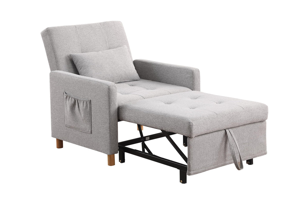 Sleeper Chair,Convertible Sleeper Sofa Chair,Pull Out Sleeper Chair with Adjustable Backrest,Multi-Functiona Lounge Chair for Living Room(Gray)