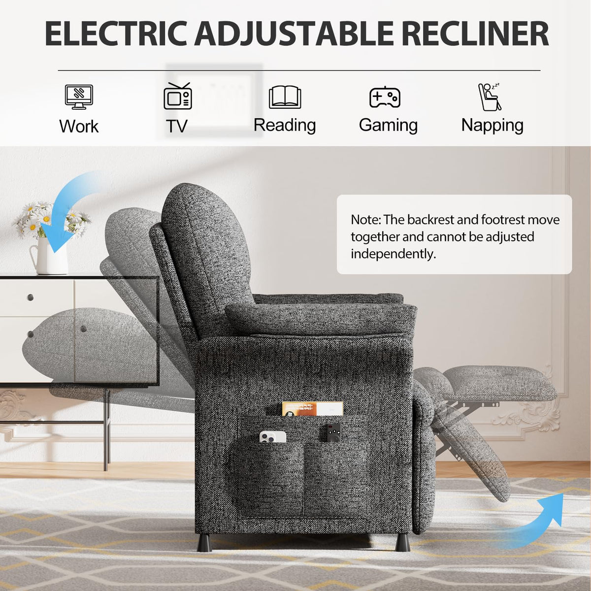 Power Recliner Chair with Heat & Massage, Electric Recliner for Elderly