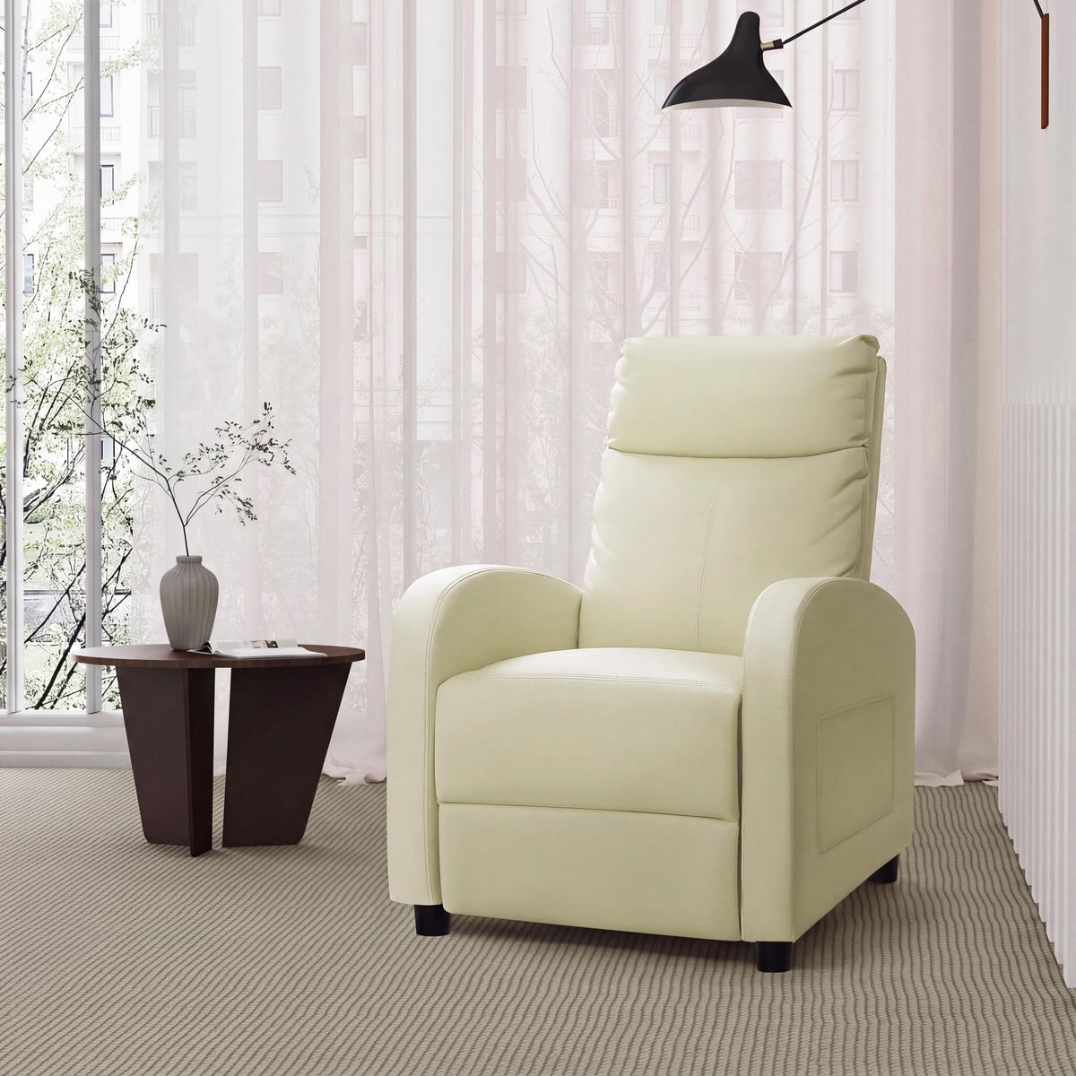 Homall Recliner Chair, Recliner Sofa PU Leather for Adults, Black Recliners