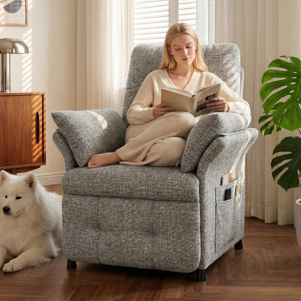 Power Recliner Chair with Heat & Massage, Electric Recliner for Elderly