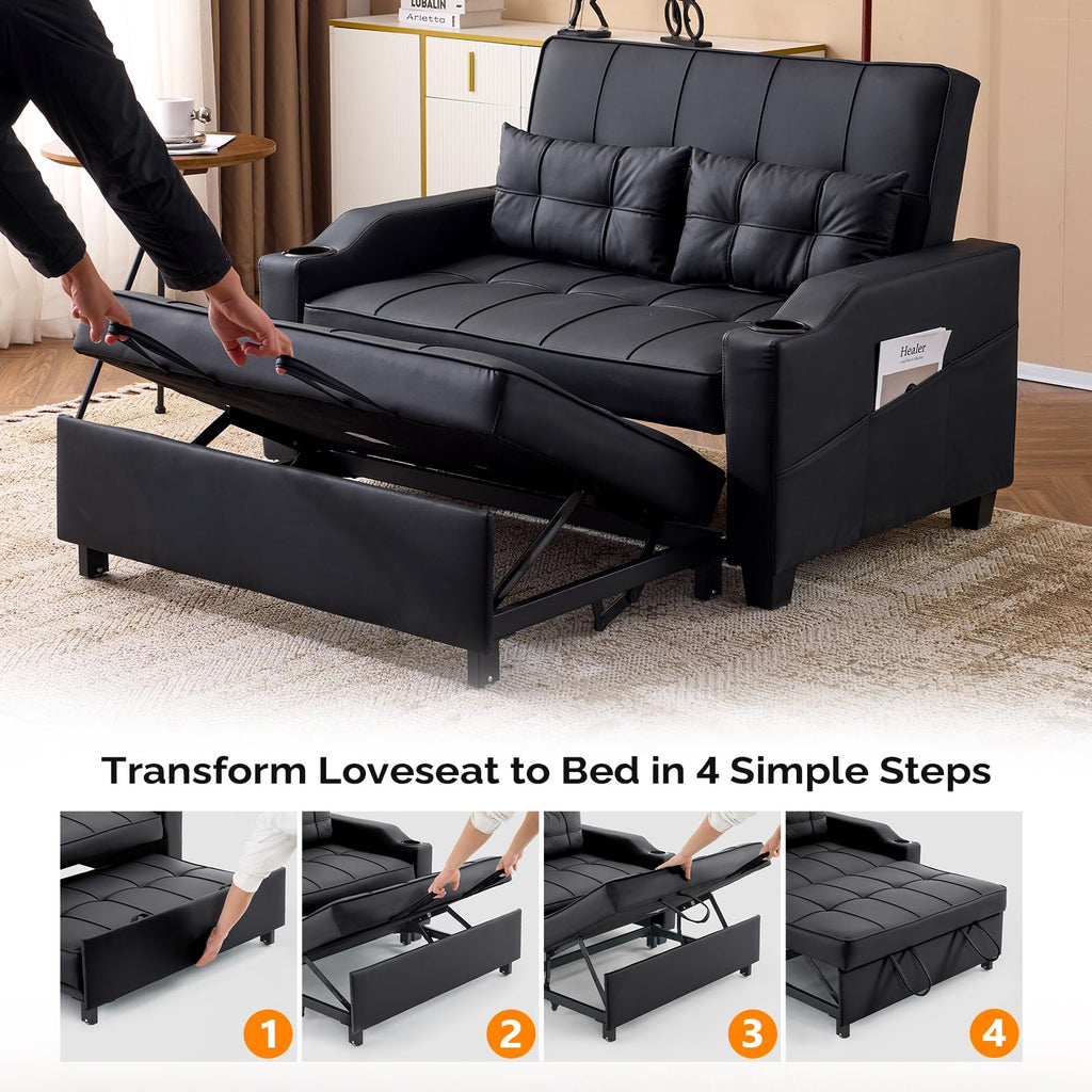 VINGLI Convertible Sleeper Chair Bed, Pull Out Sofa Couch for Living Room