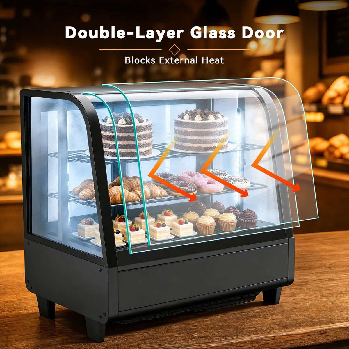 Tylza Wine Fridge 15'', 30 Bottles Wine Cooler Refrigerator, Undercounter or Freestanding, Removable Shelves, 40-65Â°F, Wine Cabinet with Double Glass Door, Wine Cooler for Home, Kitchen, Bar