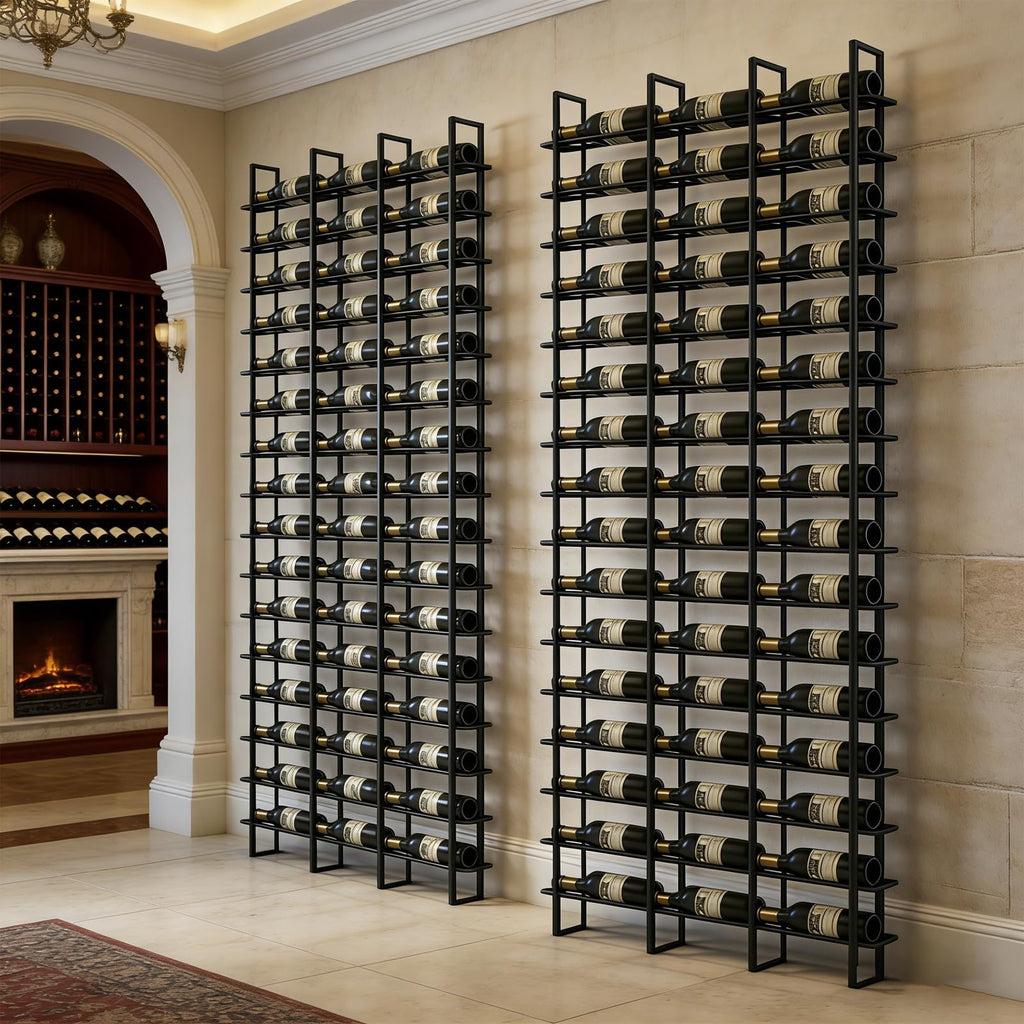 Large Wall Mounted Wine Rack, (Gold, 3 Cols (48 Bottles))