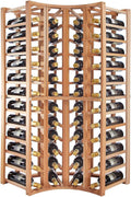 Wine Enthusiast N'FINITY Stackable 4 Foot Wine Rack - Curved Corner - Solid Mahogany - 48 Bottles - Stylish Durable Wine Rack Home Decor â Bar Cabinet Liquor Storage
