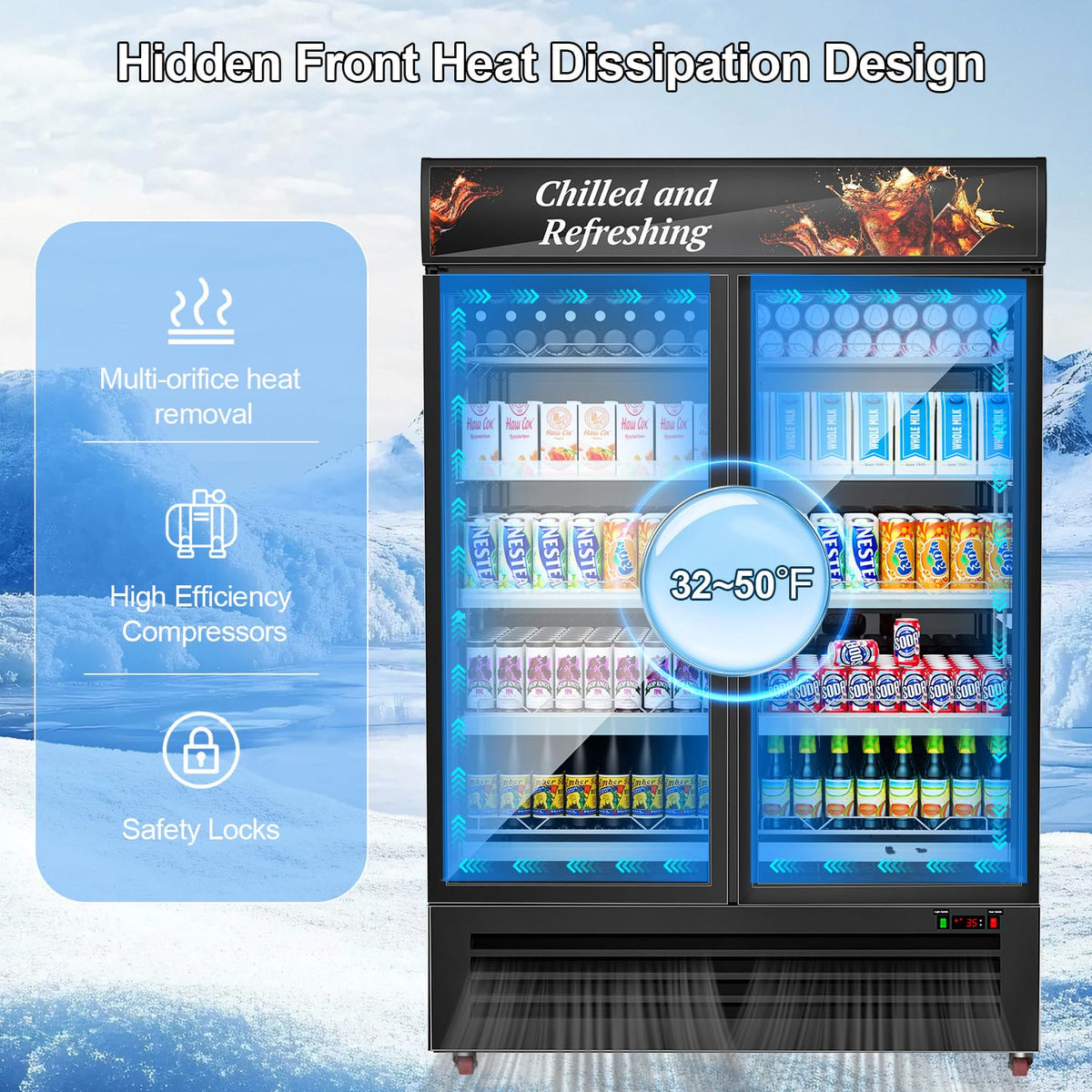 Tylza Wine Fridge 15'', 30 Bottles Wine Cooler Refrigerator, Undercounter or Freestanding, Removable Shelves, 40-65Â°F, Wine Cabinet with Double Glass Door, Wine Cooler for Home, Kitchen, Bar