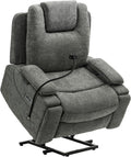 Oversized Dual Motor Recliner Power Lift Chair for Elderly Big Tall, Zero-Gravity Power Recliner Sofa, 350lbs Heavy Duty Seat with 4D Armrests, Phone Slot, Full Lay-Flat Positioning, Gray