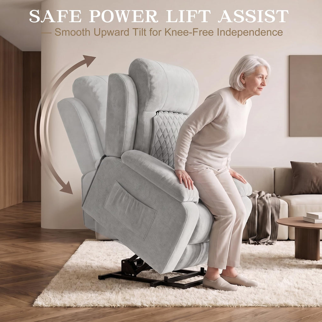 Power Recliner Chair with Heat & Massage, Electric Recliner for Elderly