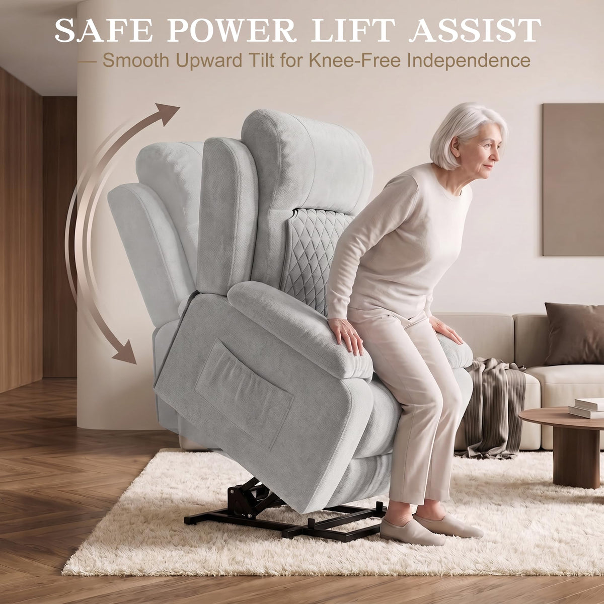 Power Recliner Chair with Heat & Massage, Electric Recliner for Elderly