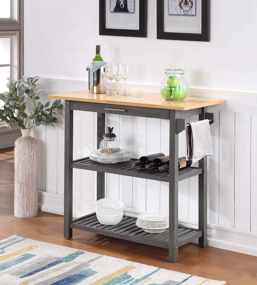 Convenience Concepts Designs2Go Butcher Block Kitchen Island, Sage, 40"