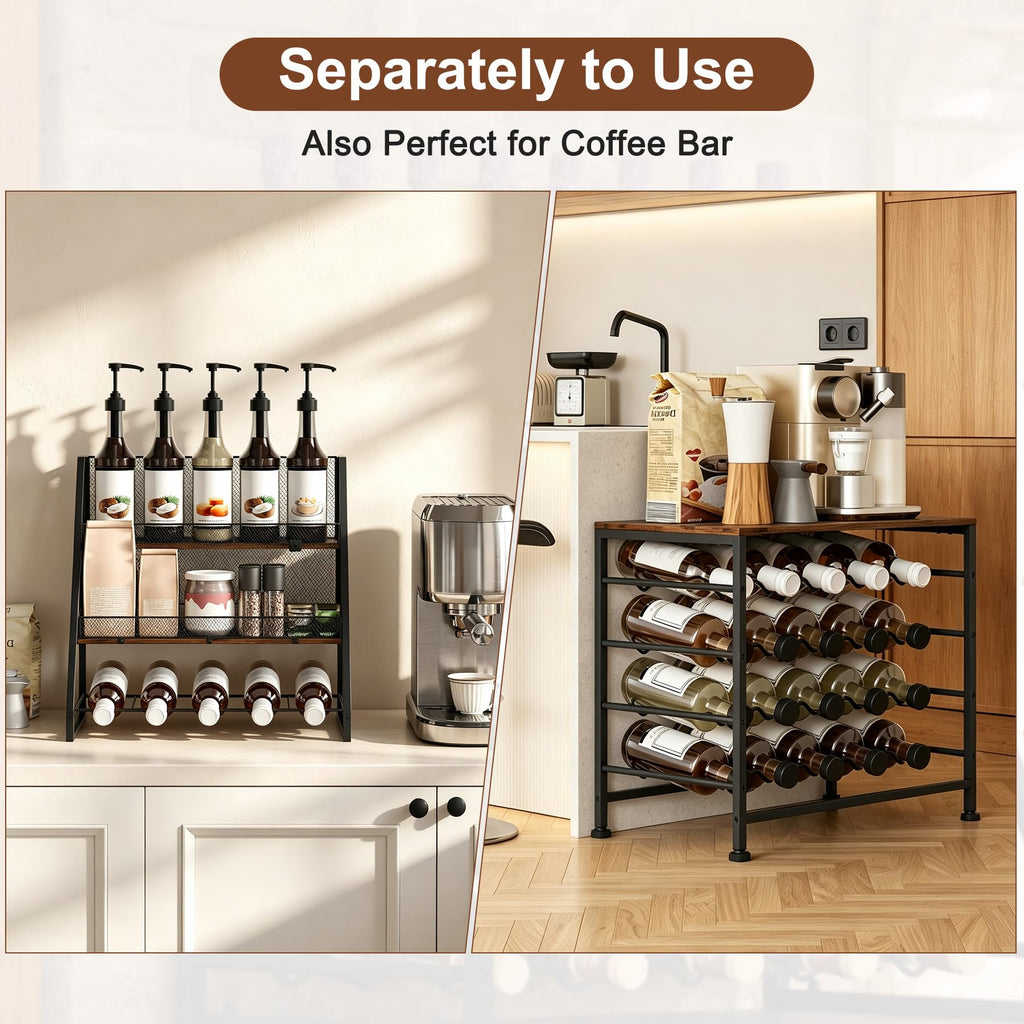 7-Tier Wine Rack Freestanding Floor Liquor Cabinet Bar for Home