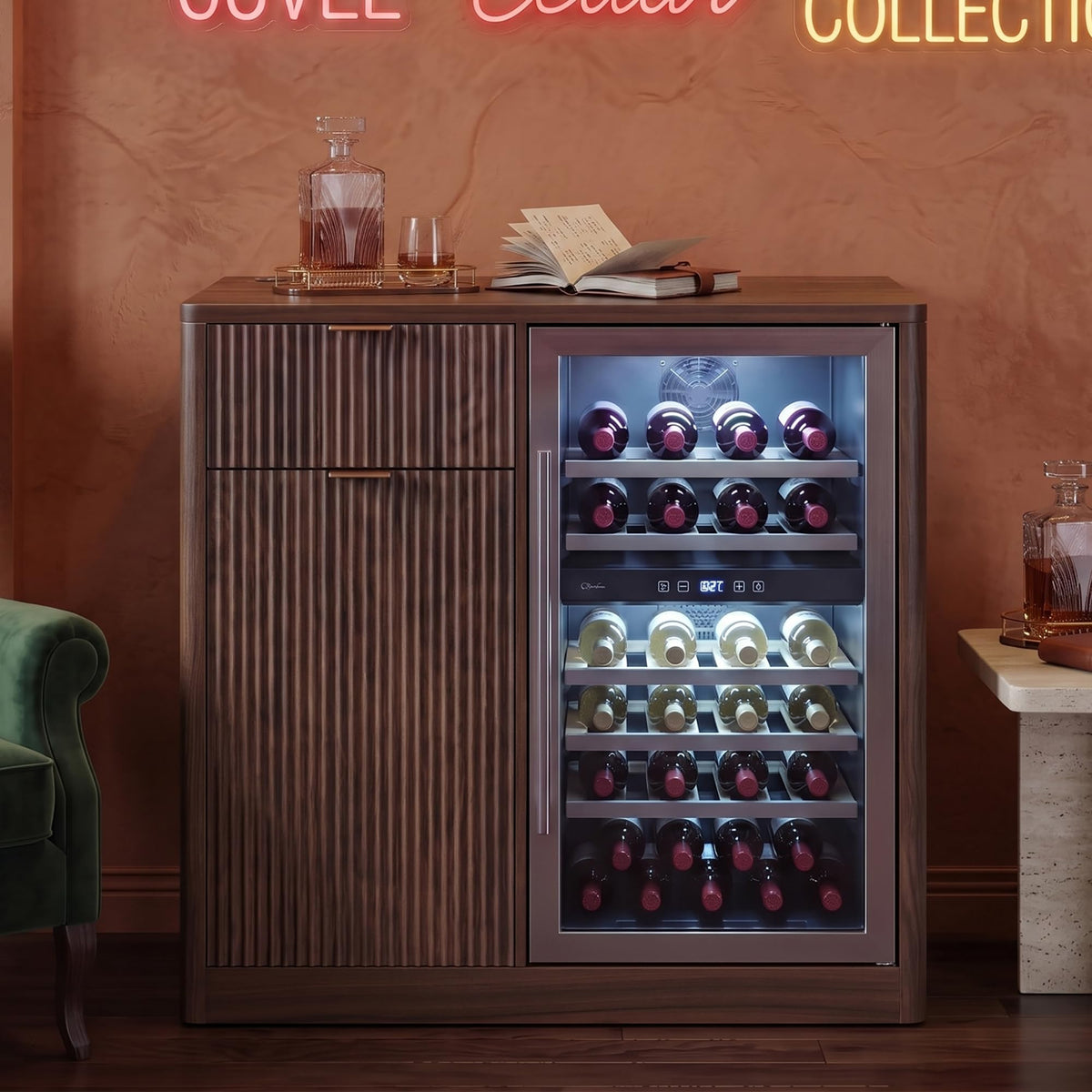 39.4" Coffee Bar Cupboard with Fridge Spaceï¼Natural Oak-ws