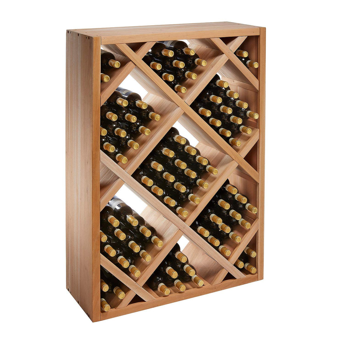 Wine Enthusiast N'FINITY Stackable 4 Foot Wine Rack - Curved Corner - Solid Mahogany - 48 Bottles - Stylish Durable Wine Rack Home Decor â Bar Cabinet Liquor Storage