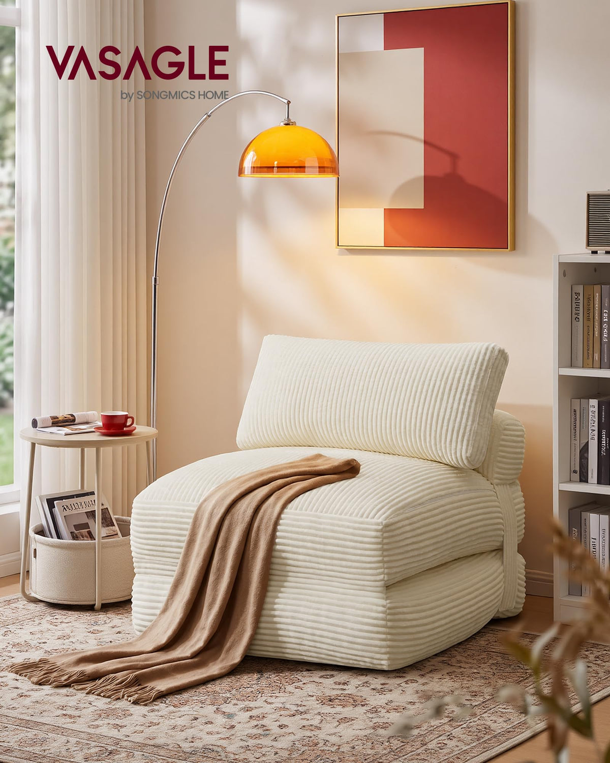 VASAGLE Folding Sofa Bed, Convertible Chair Bed with Pillow, Sleeper Chair