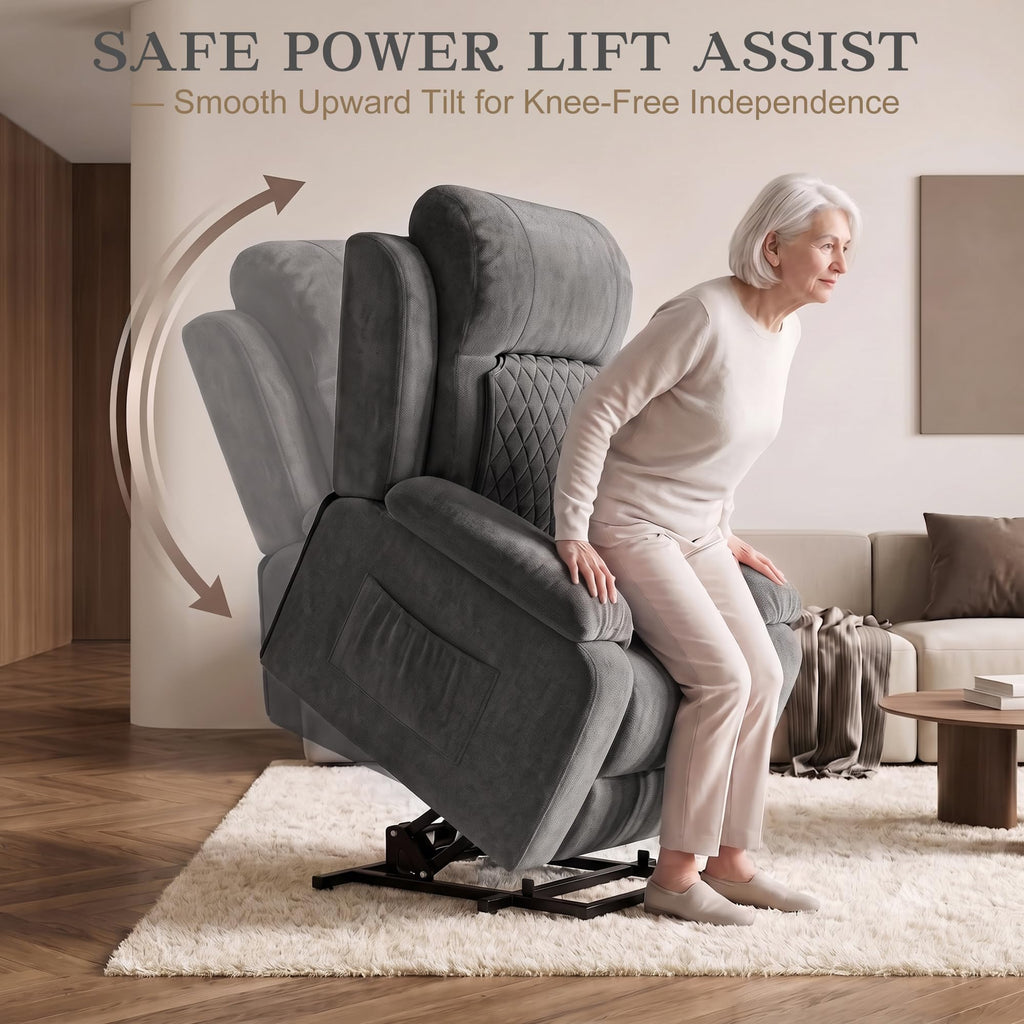 Power Recliner Chair with Heat & Massage, Electric Recliner for Elderly
