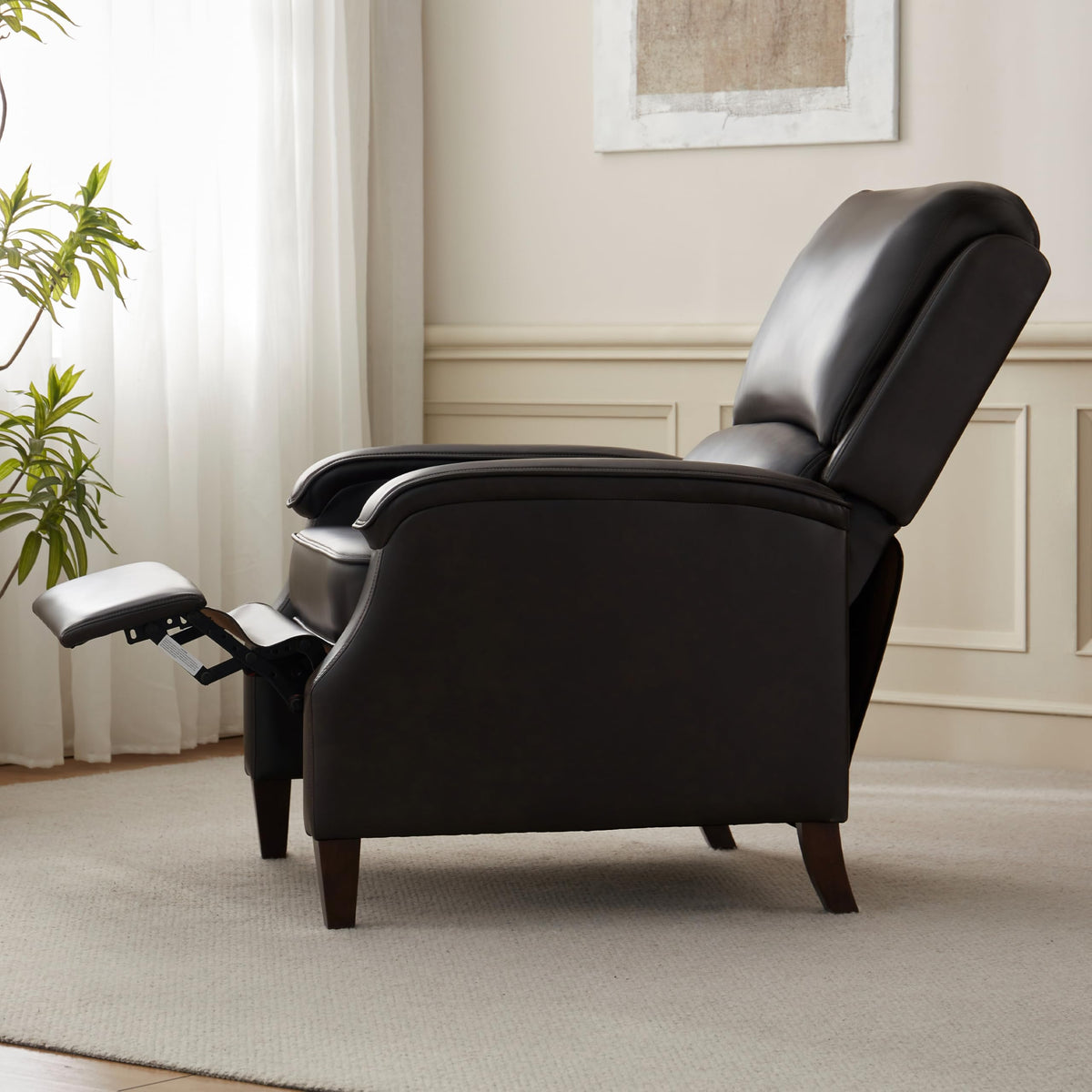 VKNOW Recliner Chair, Fabric Recliner with Adjustable Back, Brown